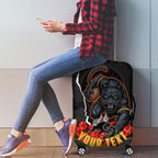 Personalized Penrith Panthers ANZAC Tribute Luggage Cover Poppy Field Soldier Silhouette Aboriginal Rugby Mascot