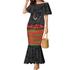 Personalized Penrith Panthers ANZAC Tribute Mermaid Dress Poppy Field Soldier Silhouette Aboriginal Rugby Mascot