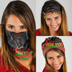 Personalized Penrith Panthers ANZAC Tribute Neck Gaiter Poppy Field Soldier Silhouette Aboriginal Rugby Mascot