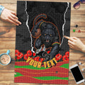 Personalized Penrith Panthers ANZAC Tribute Puzzle Poppy Field Soldier Silhouette Aboriginal Rugby Mascot
