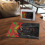 Personalized Penrith Panthers ANZAC Tribute Puzzle Poppy Field Soldier Silhouette Aboriginal Rugby Mascot