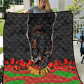 Personalized Penrith Panthers ANZAC Tribute Quilt Poppy Field Soldier Silhouette Aboriginal Rugby Mascot