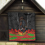 Personalized Penrith Panthers ANZAC Tribute Quilt Poppy Field Soldier Silhouette Aboriginal Rugby Mascot