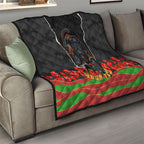 Personalized Penrith Panthers ANZAC Tribute Quilt Poppy Field Soldier Silhouette Aboriginal Rugby Mascot