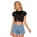 Personalized Penrith Panthers ANZAC Tribute Raglan Cropped T Shirt Poppy Field Soldier Silhouette Aboriginal Rugby Mascot