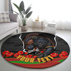 Personalized Penrith Panthers ANZAC Tribute Round Carpet Poppy Field Soldier Silhouette Aboriginal Rugby Mascot