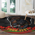 Personalized Penrith Panthers ANZAC Tribute Round Carpet Poppy Field Soldier Silhouette Aboriginal Rugby Mascot