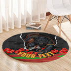 Personalized Penrith Panthers ANZAC Tribute Round Carpet Poppy Field Soldier Silhouette Aboriginal Rugby Mascot
