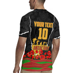 Personalized Penrith Panthers ANZAC Tribute Rugby Jersey Poppy Field Soldier Silhouette Aboriginal Rugby Mascot