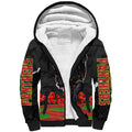 Personalized Penrith Panthers ANZAC Tribute Sherpa Hoodie Poppy Field Soldier Silhouette Aboriginal Rugby Mascot
