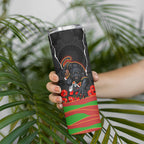 Personalized Penrith Panthers ANZAC Tribute Skinny Tumbler Poppy Field Soldier Silhouette Aboriginal Rugby Mascot