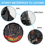 Personalized Penrith Panthers ANZAC Tribute Spare Tire Cover Poppy Field Soldier Silhouette Aboriginal Rugby Mascot