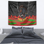 Personalized Penrith Panthers ANZAC Tribute Tapestry Poppy Field Soldier Silhouette Aboriginal Rugby Mascot