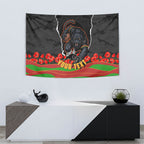 Personalized Penrith Panthers ANZAC Tribute Tapestry Poppy Field Soldier Silhouette Aboriginal Rugby Mascot