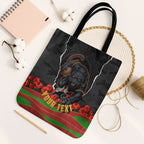 Personalized Penrith Panthers ANZAC Tribute Tote Bag Poppy Field Soldier Silhouette Aboriginal Rugby Mascot