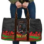 Personalized Penrith Panthers ANZAC Tribute Travel Bag Poppy Field Soldier Silhouette Aboriginal Rugby Mascot