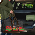 Personalized Penrith Panthers ANZAC Tribute Travel Bag Poppy Field Soldier Silhouette Aboriginal Rugby Mascot