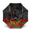 Personalized Penrith Panthers ANZAC Tribute Umbrella Poppy Field Soldier Silhouette Aboriginal Rugby Mascot