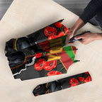 Personalized Penrith Panthers ANZAC Tribute Umbrella Poppy Field Soldier Silhouette Aboriginal Rugby Mascot