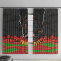 Personalized Penrith Panthers ANZAC Tribute Window Curtain Poppy Field Soldier Silhouette Aboriginal Rugby Mascot