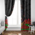 Personalized Penrith Panthers ANZAC Tribute Window Curtain Poppy Field Soldier Silhouette Aboriginal Rugby Mascot