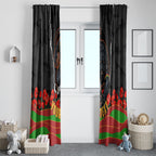 Personalized Penrith Panthers ANZAC Tribute Window Curtain Poppy Field Soldier Silhouette Aboriginal Rugby Mascot