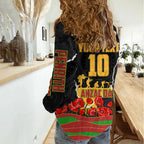Personalized Penrith Panthers ANZAC Tribute Women Casual Shirt Poppy Field Soldier Silhouette Aboriginal Rugby Mascot