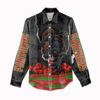 Personalized Penrith Panthers ANZAC Tribute Women Casual Shirt Poppy Field Soldier Silhouette Aboriginal Rugby Mascot
