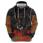 Personalized Penrith Panthers ANZAC Tribute Zip Hoodie Poppy Field Soldier Silhouette Aboriginal Rugby Mascot