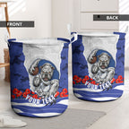Personalized Bulldogs ANZAC Tribute Laundry Basket Poppy Field Soldier Silhouette Aboriginal Rugby Mascot