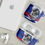 Personalized Bulldogs ANZAC Tribute AirPods Case Poppy Field Soldier Silhouette Aboriginal Rugby Mascot