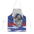 Personalized Bulldogs ANZAC Tribute Apron Poppy Field Soldier Silhouette Aboriginal Rugby Mascot