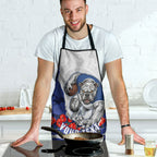 Personalized Bulldogs ANZAC Tribute Apron Poppy Field Soldier Silhouette Aboriginal Rugby Mascot