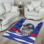 Personalized Bulldogs ANZAC Tribute Area Rug Poppy Field Soldier Silhouette Aboriginal Rugby Mascot