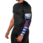 Personalized Bulldogs ANZAC Tribute Arm Sleeves Poppy Field Soldier Silhouette Aboriginal Rugby Mascot