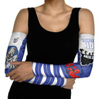 Personalized Bulldogs ANZAC Tribute Arm Sleeves Poppy Field Soldier Silhouette Aboriginal Rugby Mascot