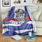 Personalized Bulldogs ANZAC Tribute Blanket Poppy Field Soldier Silhouette Aboriginal Rugby Mascot
