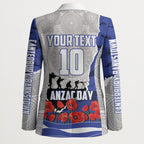 Personalized Bulldogs ANZAC Tribute Blazer Poppy Field Soldier Silhouette Aboriginal Rugby Mascot