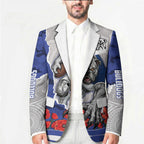 Personalized Bulldogs ANZAC Tribute Blazer Poppy Field Soldier Silhouette Aboriginal Rugby Mascot