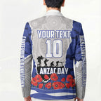 Personalized Bulldogs ANZAC Tribute Blazer Poppy Field Soldier Silhouette Aboriginal Rugby Mascot