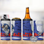 Personalized Bulldogs ANZAC Tribute 4 in 1 Can Cooler Tumbler Poppy Field Soldier Silhouette Aboriginal Rugby Mascot