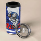 Personalized Bulldogs ANZAC Tribute 4 in 1 Can Cooler Tumbler Poppy Field Soldier Silhouette Aboriginal Rugby Mascot