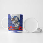 Personalized Bulldogs ANZAC Tribute Ceramic Mug Poppy Field Soldier Silhouette Aboriginal Rugby Mascot