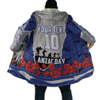 Personalized Bulldogs ANZAC Tribute Cloak Poppy Field Soldier Silhouette Aboriginal Rugby Mascot