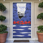 Personalized Bulldogs ANZAC Tribute Door Cover Poppy Field Soldier Silhouette Aboriginal Rugby Mascot
