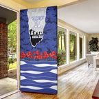 Personalized Bulldogs ANZAC Tribute Door Cover Poppy Field Soldier Silhouette Aboriginal Rugby Mascot