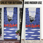 Personalized Bulldogs ANZAC Tribute Door Cover Poppy Field Soldier Silhouette Aboriginal Rugby Mascot