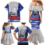 Personalized Bulldogs ANZAC Tribute Family Matching Mermaid Dress and Hawaiian Shirt Poppy Field Soldier Silhouette Aboriginal Rugby Mascot