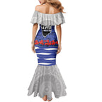 Personalized Bulldogs ANZAC Tribute Family Matching Mermaid Dress and Hawaiian Shirt Poppy Field Soldier Silhouette Aboriginal Rugby Mascot