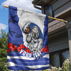 Personalized Bulldogs ANZAC Tribute Garden Flag Poppy Field Soldier Silhouette Aboriginal Rugby Mascot
